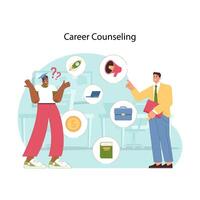 Guidance for future careers. Flat vector illustration