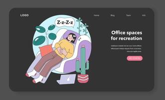 Home office relaxation concept. Flat vector illustration