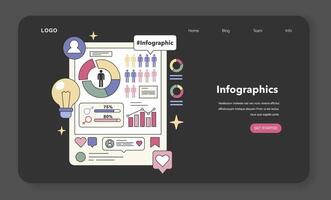 Data Visualization set. Flat vector illustration.