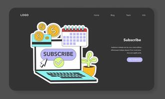 Streaming media service night or dark mode web banner or landing page. vector