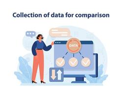 datos colección para evaluación comparativa vector. un profesional prepara datos para evaluación comparativa vector