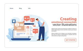 emocional conexión en marca. un convincente ilustración demostración cómo marcas alentar. vector