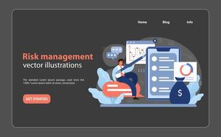 Mastering diversification through risk management. Flat vector illustration.