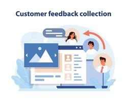 Customer Feedback Collection. An illustrative representation of customer insights being integrated. vector