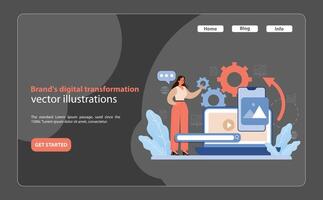 Brand's Digital Transformation. A modern vector illustration that captures the dynamic process.