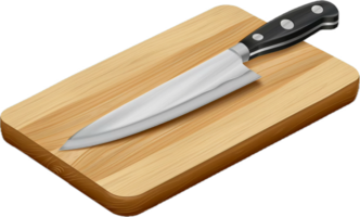 AI generated Chef's Knife on Wooden Cutting Board png