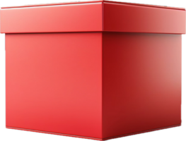 AI generated Red Square Gift Box with Reflective Surface png