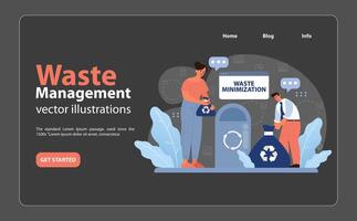 Waste Minimization in Action concept. Flat vector illustration.