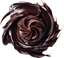 ai generato fuso cioccolato e pezzi spruzzi png