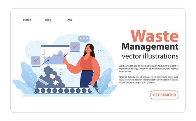 Woman analyzing data trends. Flat vector illustration.