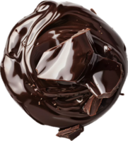 ai generato fuso cioccolato e pezzi spruzzi png