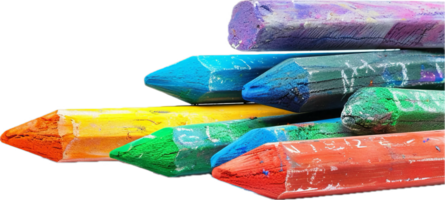 AI generated Colorful Chalk Sticks Piled png