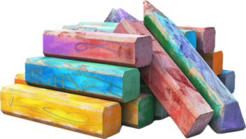 AI generated Colorful Chalk Sticks Piled png