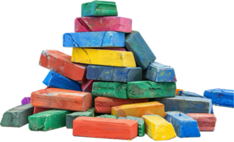 AI generated Colorful Chalk Sticks Piled png