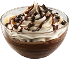 AI generated Creamy Chocolate and Vanilla Mousse with Cookie Bits png