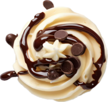 AI generated Creamy Chocolate and Vanilla Mousse with Cookie Bits png