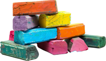 AI generated Colorful Chalk Sticks Piled png