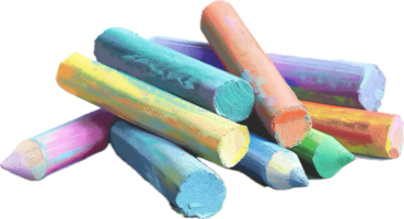 ai généré coloré craie des bâtons empilé png