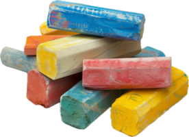 AI generated Colorful Chalk Sticks Piled png