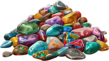 AI generated Colorful Polished Gemstones Pile png