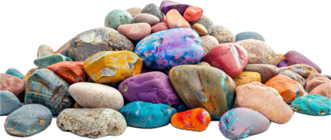 AI generated Colorful Polished Gemstones Pile png