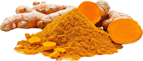 AI generated Heap of Turmeric Powder and Roots png