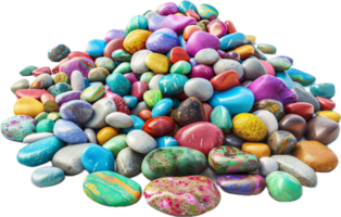 AI generated Colorful Polished Gemstones Pile png