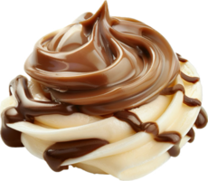 ai generato cremoso cioccolato e vaniglia mousse con biscotto bit png