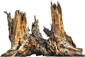 AI generated Weathered Log with Peeling Bark Texture png