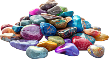 AI generated Colorful Polished Gemstones Pile png