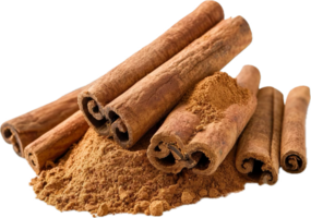 AI generated Cinnamon Sticks and Ground Spice png