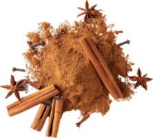 AI generated Cinnamon Sticks and Ground Spice png