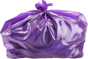 AI generated Tied Purple Plastic Garbage Bag png