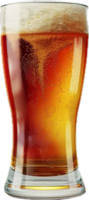 ai generado parte superior ver de Fresco cerveza con espuma y burbujas png