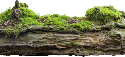 AI generated Moss Covered Log in Natural Setting with AI generated. png