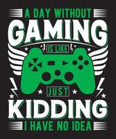 Gaming t shirt design for game lover t shirt design vector