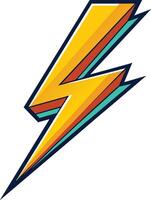 a lightning bolt logo with a yellow, orange and blue color scheme vector