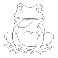 Vector frog line art drawing illustration