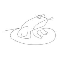 Vector frog line art drawing illustration