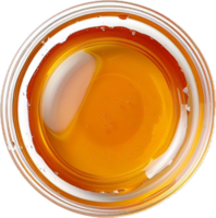 AI generated Golden Honey with Bubbles in Glass Jar Top View png