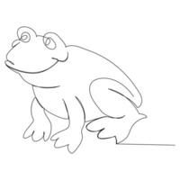 Vector frog line art drawing illustration