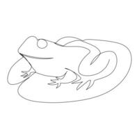 Vector frog line art drawing illustration