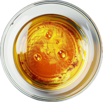 AI generated Golden Honey with Bubbles in Glass Jar Top View png