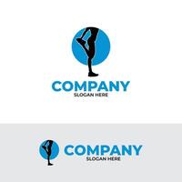 Foot gymnastic logo design template vector