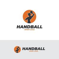Handball player logo design template vector