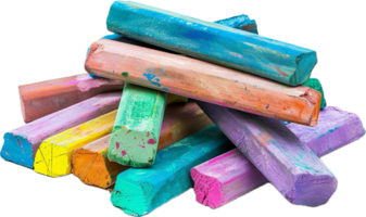 AI generated Stack of Colorful Chalk Pieces png