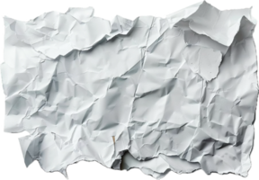 AI generated Crumpled White Paper png
