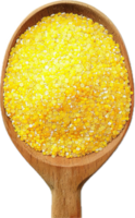 AI generated Wooden Spoon Full of Yellow Corn Grits png