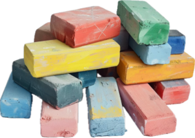 AI generated Stack of Colorful Chalk Pieces png