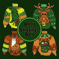 Ugly Sweater Day, Idea for a postcard or poster for a themed winter holiday or event vector